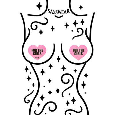 Glitz Nips NFC For the Girls Heart Pasties Neon Pink
