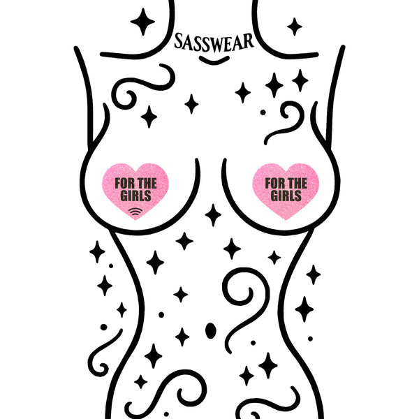Glitz Nips NFC For the Girls Heart Pasties Neon Pink