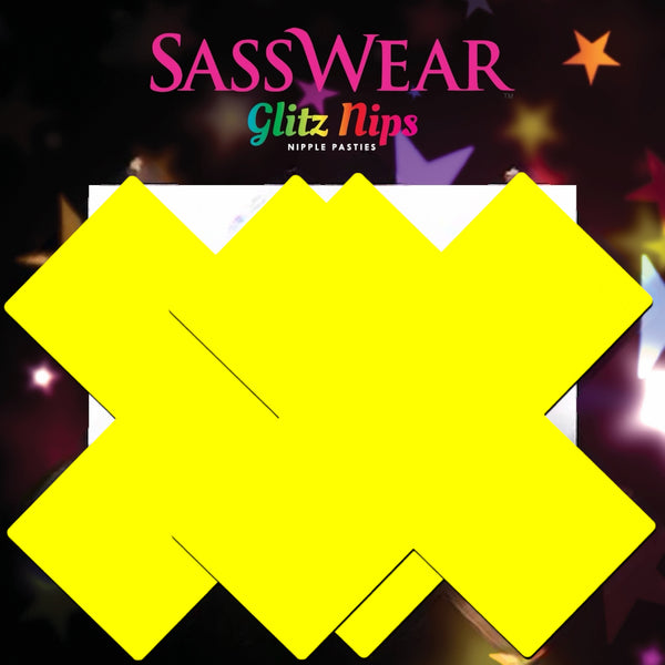 Glitz Nips Neon Yellow X Pasties