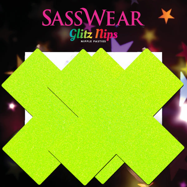 Glitz Nips Neon Green X Pasties