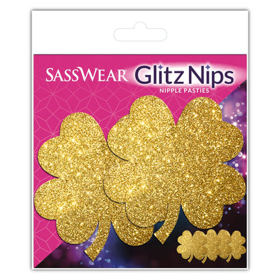 Sasswear gold glitter clover pasties