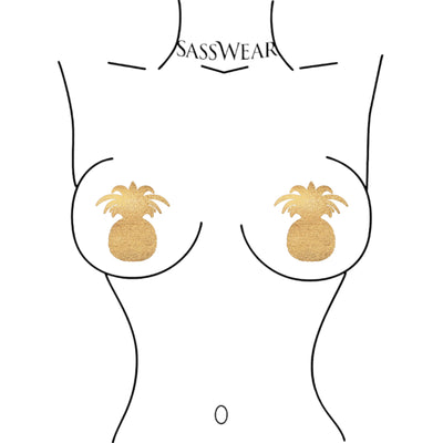 metallic gold pineapple pasties
