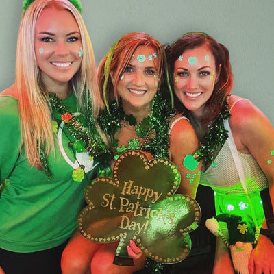 Clover neon glow green body stickers - sasswear