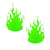 Glitz Nips Flaming Fire Neon Green Pasties