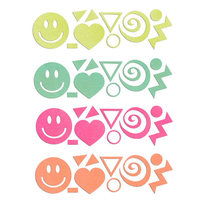 Happy Retro Blacklight Body Stickers-40 Pk