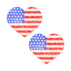 American Flag Glitter Hearts Red, White, Blue Glitz Nips Pasties