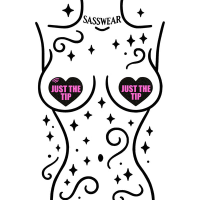 Glitz Nips NFC Just the Tip Heart Pasties Neon Pink