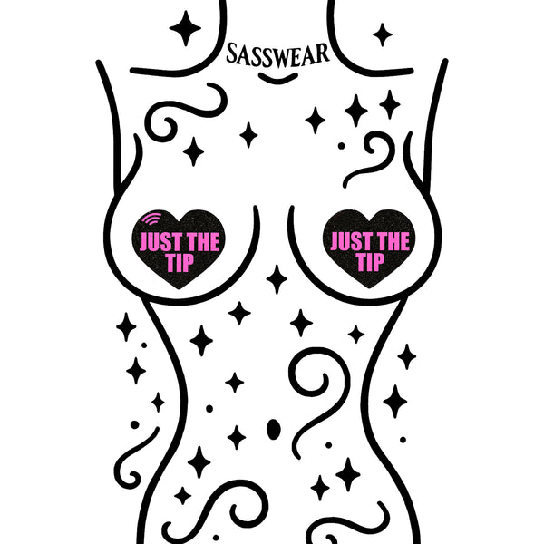 Glitz Nips NFC Just the Tip Heart Pasties Neon Pink
