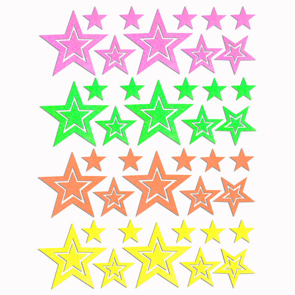 Open Stars Blacklight Body Stickers-40 Pk