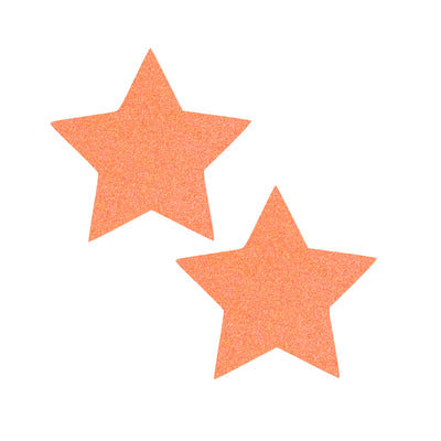 orange neon star pasties
