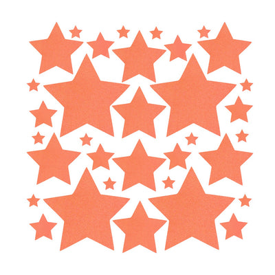 orange neon star sticker ensemble