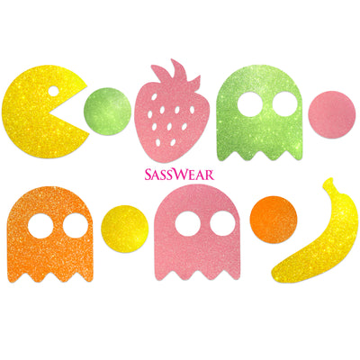 Pacman Glow-in-the-Dark Body Stickers-Mini - Sasswear