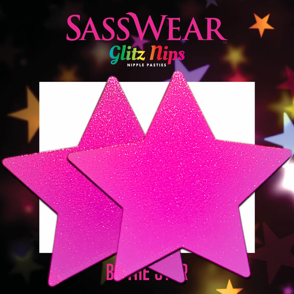 Glitz Nips Metallic Pink Star Pasties
