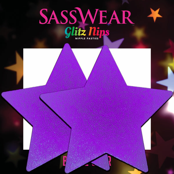 Glitz Nips Metallic Purple Star Pasties