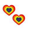 Rainbow Pride Heart Colorful Glitz Nips Nipple Covers