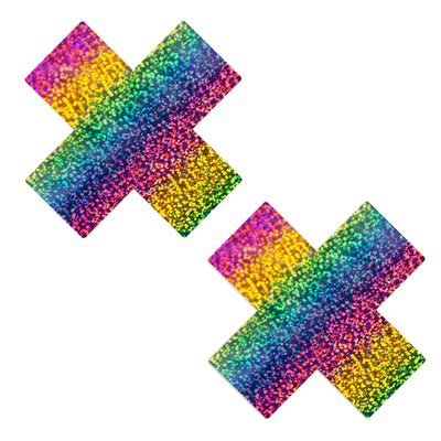 Glitz Nips Holographic Rainbow X Pasties