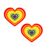 Rainbow Pride Heart Color Split Glitz Nips Nipple Covers