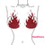 Glitz Nips Flaming Fire Red Glitter Pasties