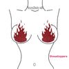 Glitz Nips Flaming Fire Red Glitter Pasties