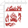 Flaming Fire Red Glitter Body Stickers