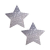 Sparkly Silver Glitter Star Glitz Nips Pasties