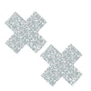 Platinum Shimmer Glitz Nips X Marks the Spot Nipple Pasties