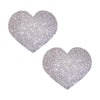 Platinum Shimmer Glitz Nips Heart Nipple Pasties