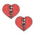 Stitched heart glitz nipple pasties