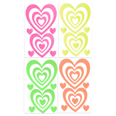 Heart Supersized Body Stickers | Neon Blacklight Reflective