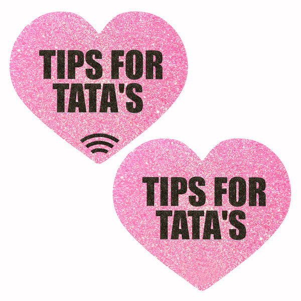 Glitz Nips NFC Tips for Tata's Heart Pasties Neon Pink