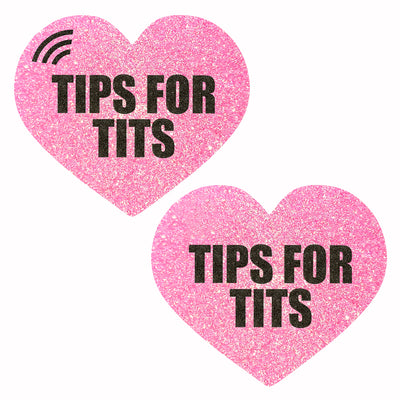 Glitz Nips NFC Tips for Tits Heart Pasties Neon Pink