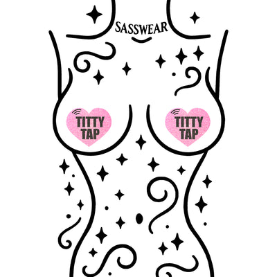 Glitz Nips NFC Titty Tap Heart Pasties Neon Pink