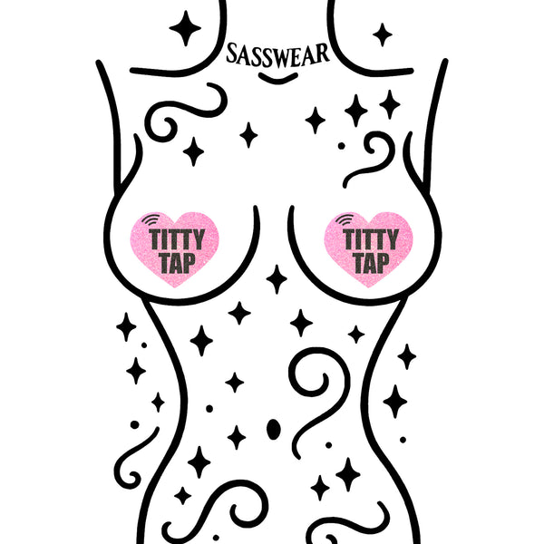Glitz Nips NFC Titty Tap Heart Pasties Neon Pink