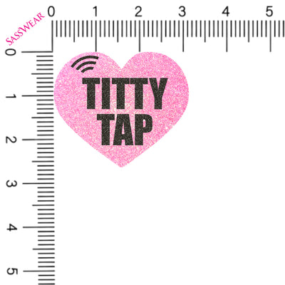 Glitz Nips NFC Titty Tap Heart Pasties Neon Pink