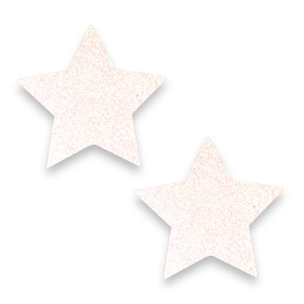 Shimmer & Sparkle White Glitz Nips Star Power Nipple Pasties