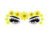 Neon Yellow Daisy Jeweled Face Stickers- Buttercup