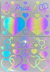 Rainbow Reflective Pride Sticker Set