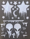 Drip Trip Alien/Star Pasties/Body Stickers Set-Silver Reflective
