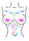 Rainbow Reflective Pasties/Body Stickers Set - Circle - Sasswear