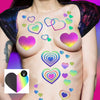 Rainbow Reflective Pasties/Body Sticker Set - Heart - Sasswear