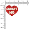 rulers showing size of red heart Santas ho pasties