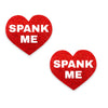 spank me red glitter heart pasties