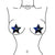 Glitz Nips New Year 2023 Nipple Pasties, Silver and Black Stars Vector Form