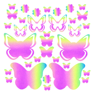 rainbow butterfly body sticker set