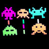 Space Invaders Glow-in-the-Dark Body Stickers-Mini - Sasswear