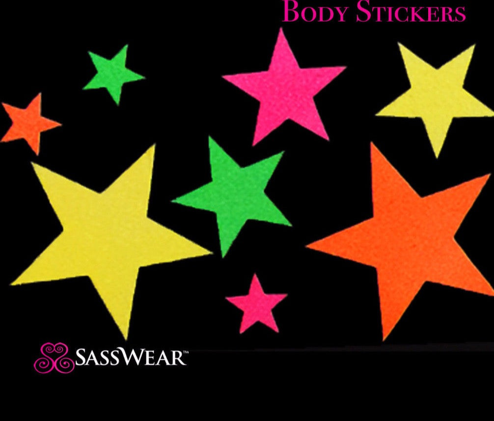 Spirals and Circles Neon Glow Body and Face Stickers Neon 
