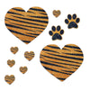 tiger stripes glitter pasties hearts