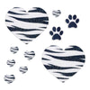 white tiger stripes glitter pasties hearts