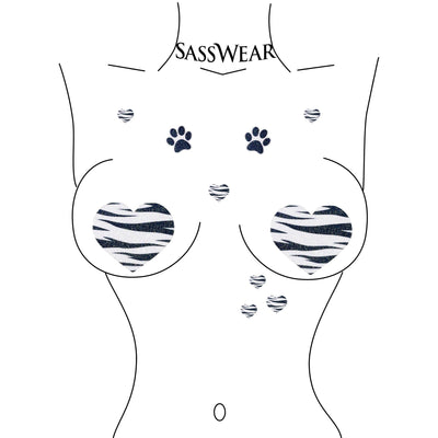 tiger king stripes glitter pasties hearts
